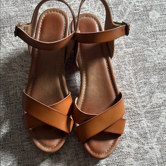 MIA Shoes - Women's MIA Brown Leather Strappy Clog Sandals